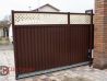Ворота откатные Гранд лайн, RAL 8017 коричневые
