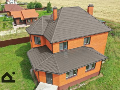 Металлочерепица монтеррей, цвет RR32 темно-коричневый
