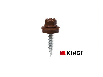 Саморез Kingi 4.8х32 RAL 8017 шоколад