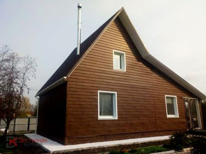 Металлический сайдинг Grand Line Эко Брус в цвете Античный дуб