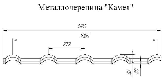 Чертеж металлочерепицы Kamea